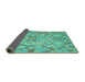 Sideview of Southwestern Turquoise Country Rug, con639turq