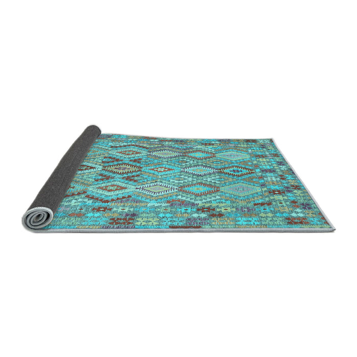 Sideview of Southwestern Light Blue Country Rug, con639lblu