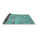 Sideview of Southwestern Light Blue Country Rug, con639lblu