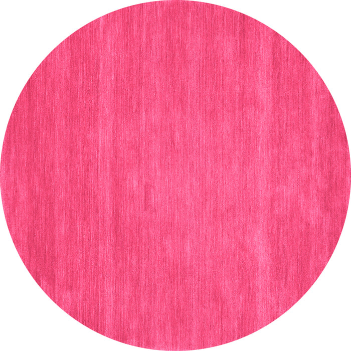 Round Machine Washable Abstract Pink Contemporary Rug, wshcon63pnk