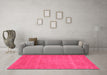 Machine Washable Abstract Pink Contemporary Rug in a Living Room, wshcon63pnk