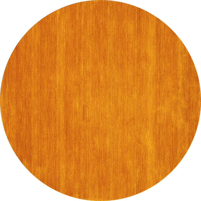 Round Abstract Yellow Contemporary Rug, con63yw