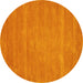 Round Abstract Yellow Contemporary Rug, con63yw