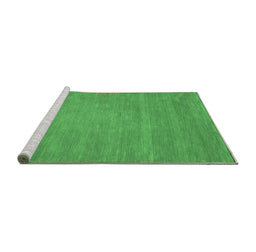 Sideview of Machine Washable Abstract Emerald Green Contemporary Area Rugs, wshcon63emgrn