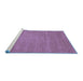 Sideview of Machine Washable Abstract Blue Contemporary Rug, wshcon63blu