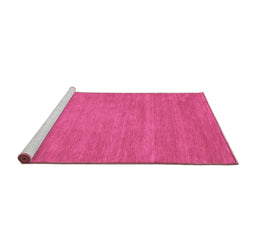 Sideview of Machine Washable Abstract Purple Contemporary Area Rugs, wshcon63pur