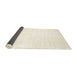 Thickness of Contemporary Blanched Almond Beige Solid Rug, con64