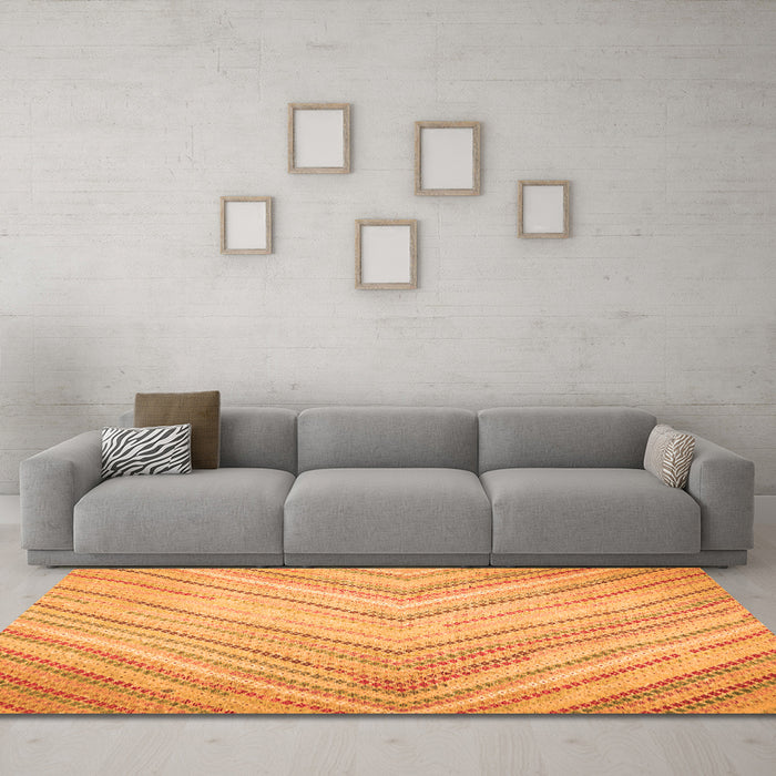 Machine Washable Southwestern Orange Country Area Rugs in a Living Room, wshcon640org