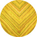 Round Southwestern Yellow Country Rug, con640yw