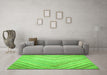 Machine Washable Southwestern Green Country Area Rugs in a Living Room,, wshcon640grn