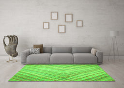 Machine Washable Southwestern Green Country Area Rugs in a Living Room,, wshcon640grn