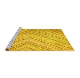 Sideview of Machine Washable Southwestern Yellow Country Rug, wshcon640yw
