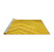 Sideview of Machine Washable Southwestern Yellow Country Rug, wshcon640yw