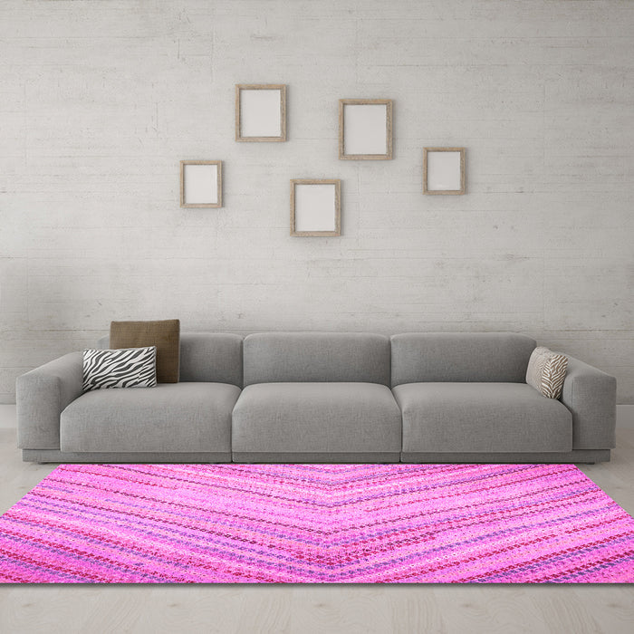 Machine Washable Southwestern Pink Country Rug in a Living Room, wshcon640pnk