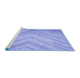 Sideview of Machine Washable Southwestern Blue Country Rug, wshcon640blu