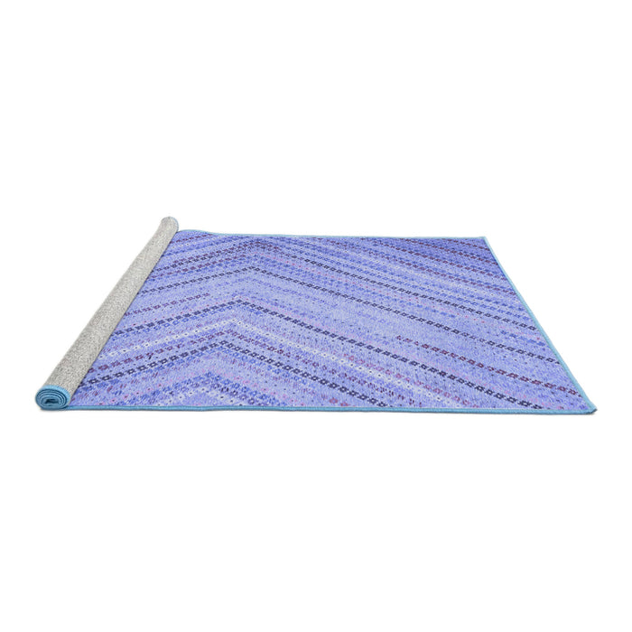 Sideview of Machine Washable Southwestern Blue Country Rug, wshcon640blu