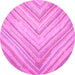 Round Southwestern Pink Country Rug, con640pnk