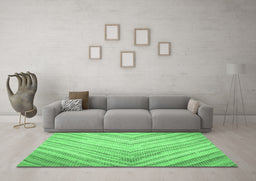 Machine Washable Southwestern Emerald Green Country Area Rugs in a Living Room,, wshcon640emgrn