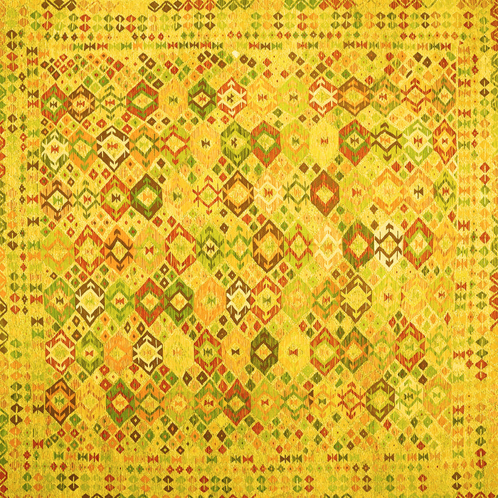 Square Southwestern Yellow Country Rug, con641yw