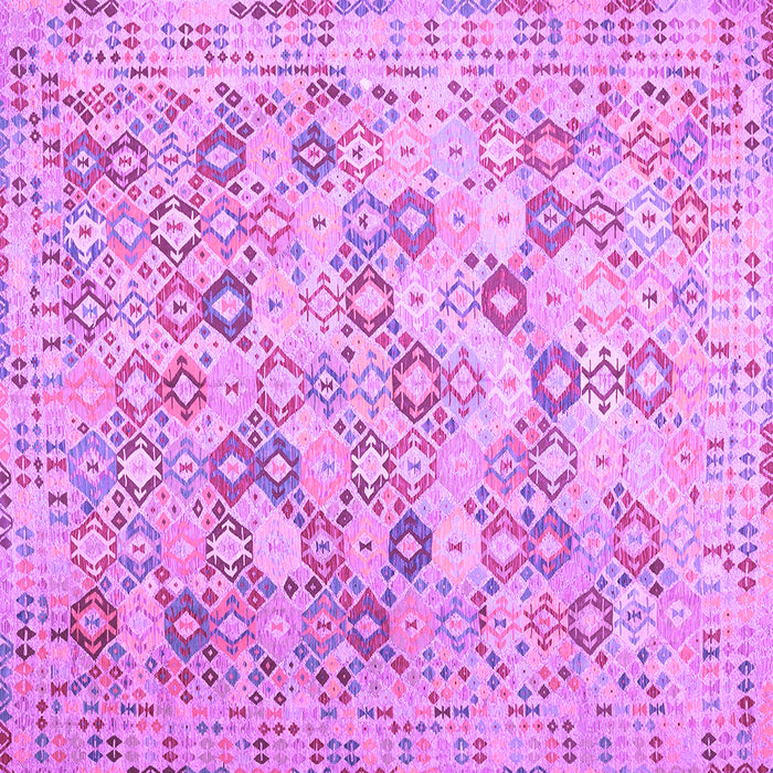 Square Machine Washable Southwestern Purple Country Area Rugs, wshcon641pur