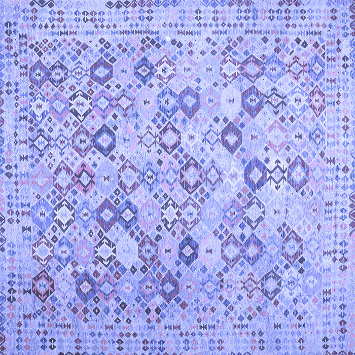 Square Machine Washable Southwestern Blue Country Rug, wshcon641blu