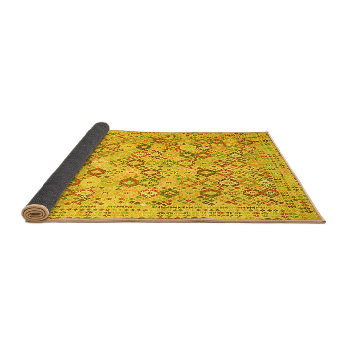 Sideview of Southwestern Yellow Country Rug, con641yw