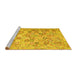 Sideview of Machine Washable Southwestern Yellow Country Rug, wshcon641yw