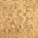 Square Southwestern Brown Country Rug, con641brn