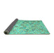 Sideview of Southwestern Turquoise Country Rug, con641turq