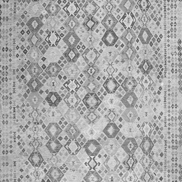 Serging Thickness of Machine Washable Southwestern Gray Country Rug, wshcon641gry