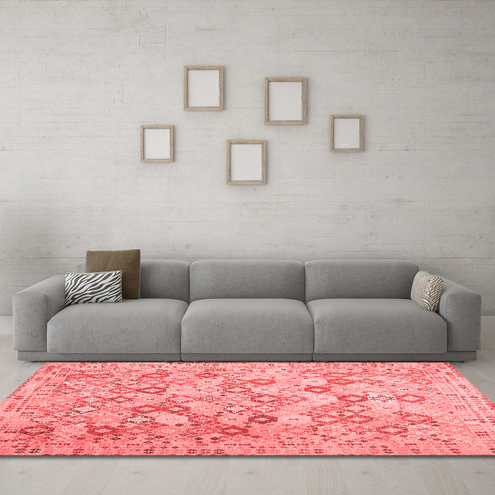 Country Red Washable Rugs