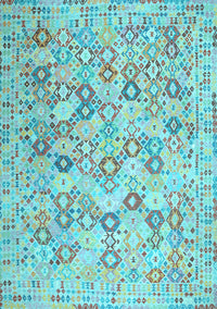 Southwestern Light Blue Country Rug, con641lblu