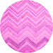 Round Southwestern Pink Country Rug, con642pnk