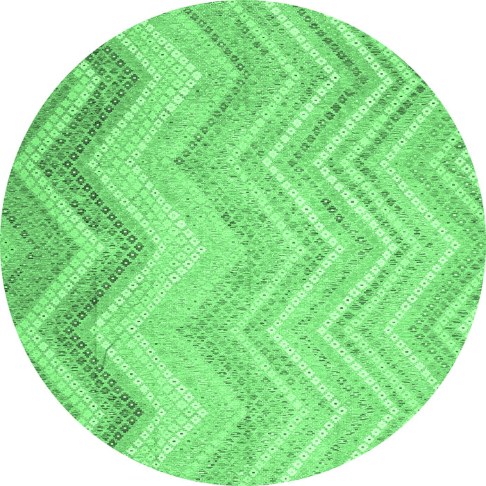 Round Southwestern Emerald Green Country Rug, con642emgrn