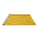 Sideview of Machine Washable Southwestern Yellow Country Rug, wshcon642yw