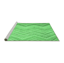 Sideview of Machine Washable Southwestern Emerald Green Country Area Rugs, wshcon642emgrn