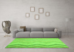 Machine Washable Southwestern Green Country Area Rugs in a Living Room,, wshcon642grn