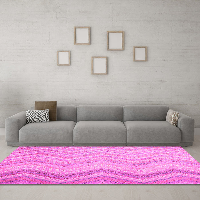 Machine Washable Southwestern Pink Country Rug in a Living Room, wshcon642pnk