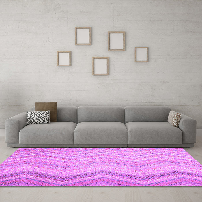 Machine Washable Southwestern Purple Country Area Rugs in a Living Room, wshcon642pur