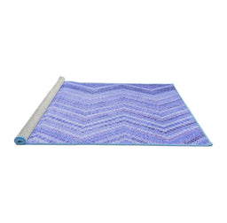 Sideview of Machine Washable Southwestern Blue Country Rug, wshcon642blu