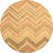 Round Southwestern Brown Country Rug, con642brn