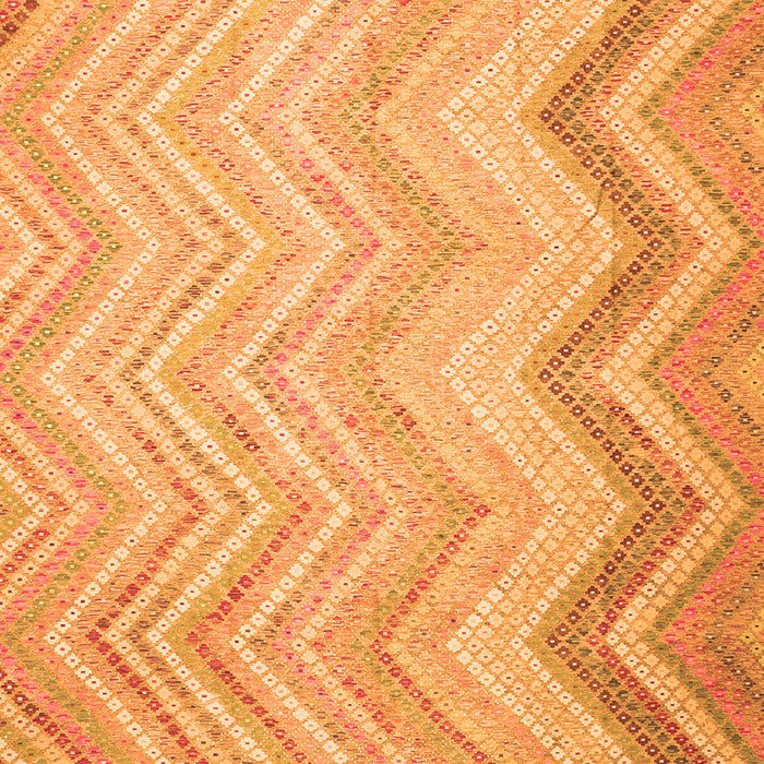 Round Machine Washable Southwestern Orange Country Area Rugs, wshcon642org