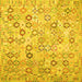 Square Machine Washable Southwestern Yellow Country Rug, wshcon643yw