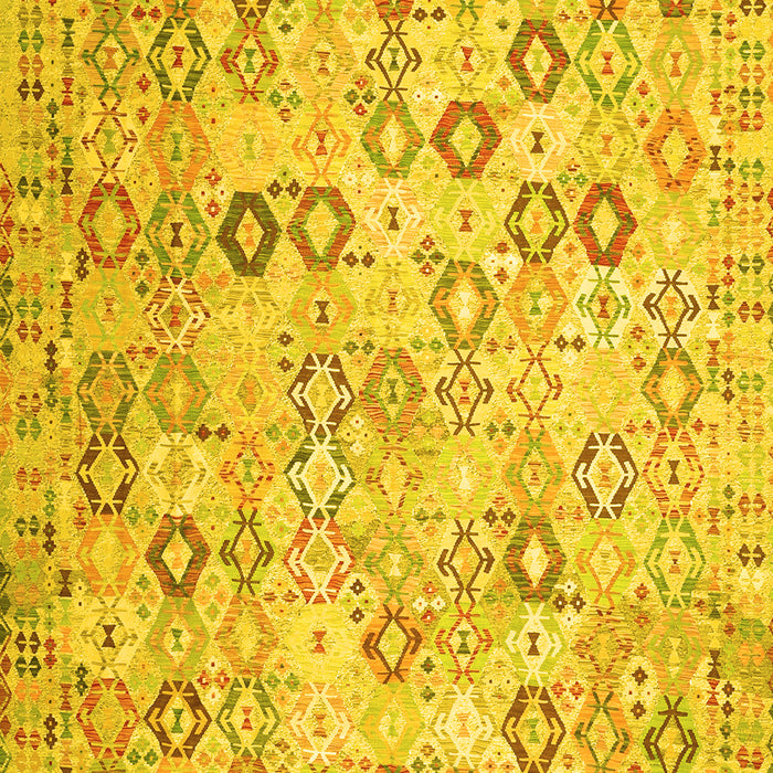 Machine Washable Southwestern Yellow Country Rug, wshcon643yw
