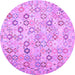 Round Southwestern Purple Country Rug, con643pur