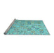 Sideview of Machine Washable Southwestern Light Blue Country Rug, wshcon643lblu