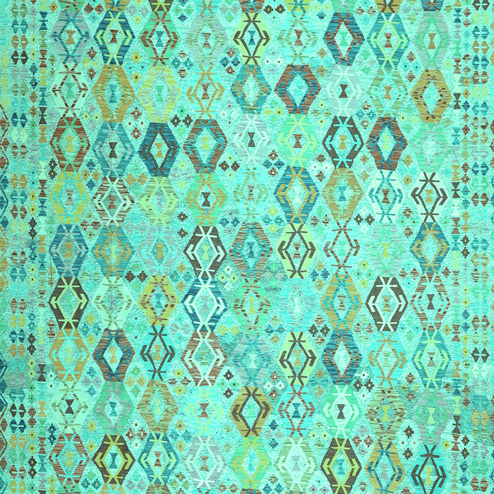 Southwestern Turquoise Country Rug, con643turq
