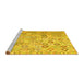 Sideview of Machine Washable Southwestern Yellow Country Rug, wshcon643yw