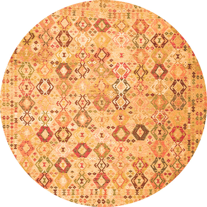 Square Southwestern Orange Country Rug, con643org