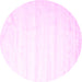 Round Solid Pink Modern Rug, con644pnk